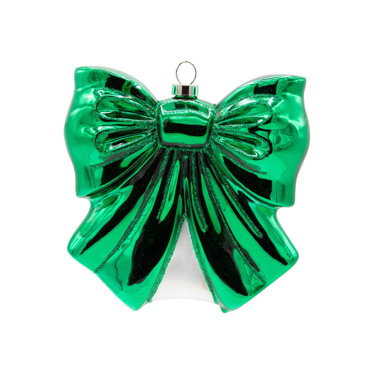 Green Bow - Glass Ornament