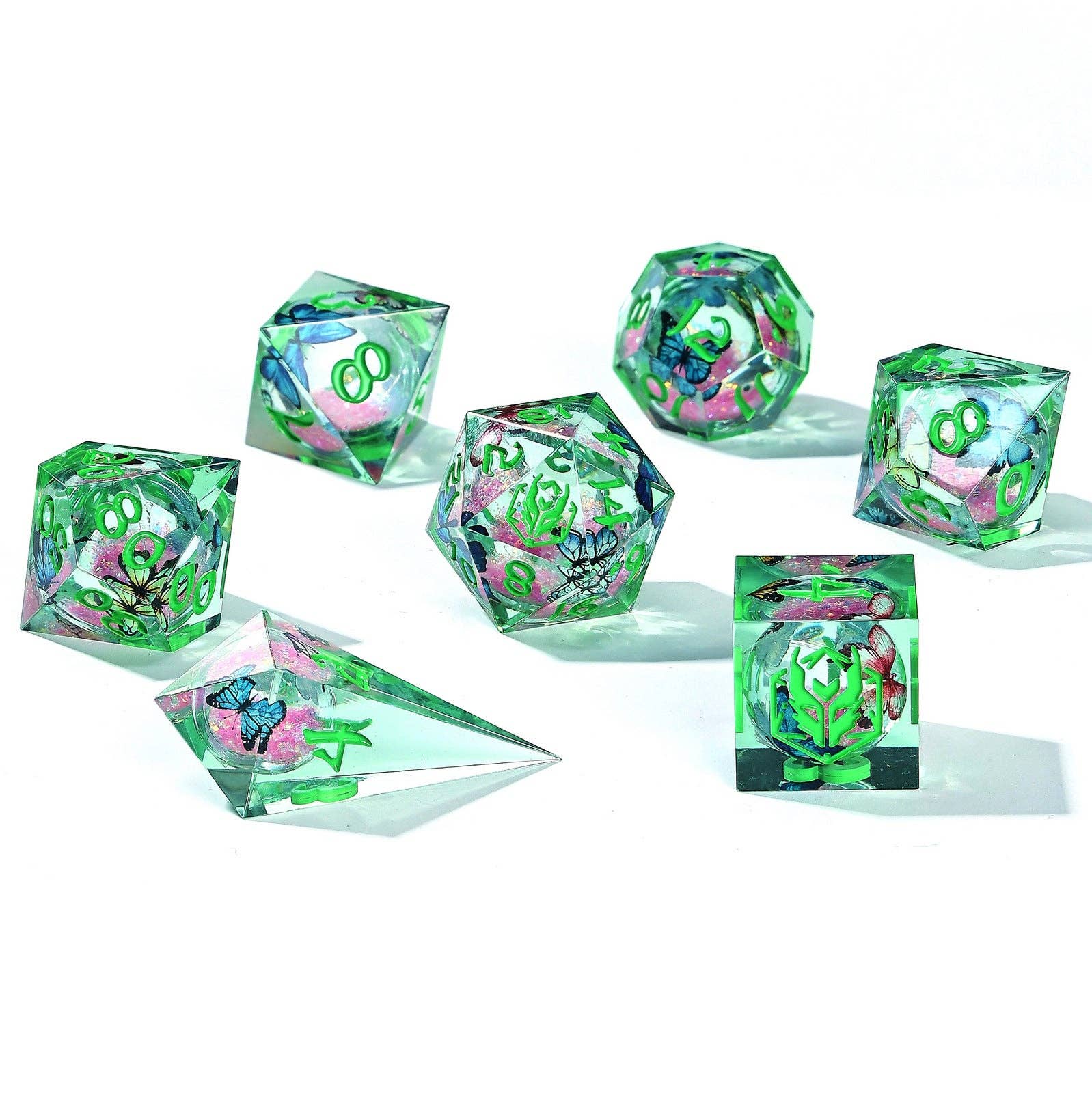 Liquid Core Sharp Edge Resin Dice Set - Dream Wing