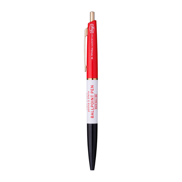 MARK'STYLE - 3-Section 0.5mm Ballpoint Pen, Oil Based Pen - Black-Red