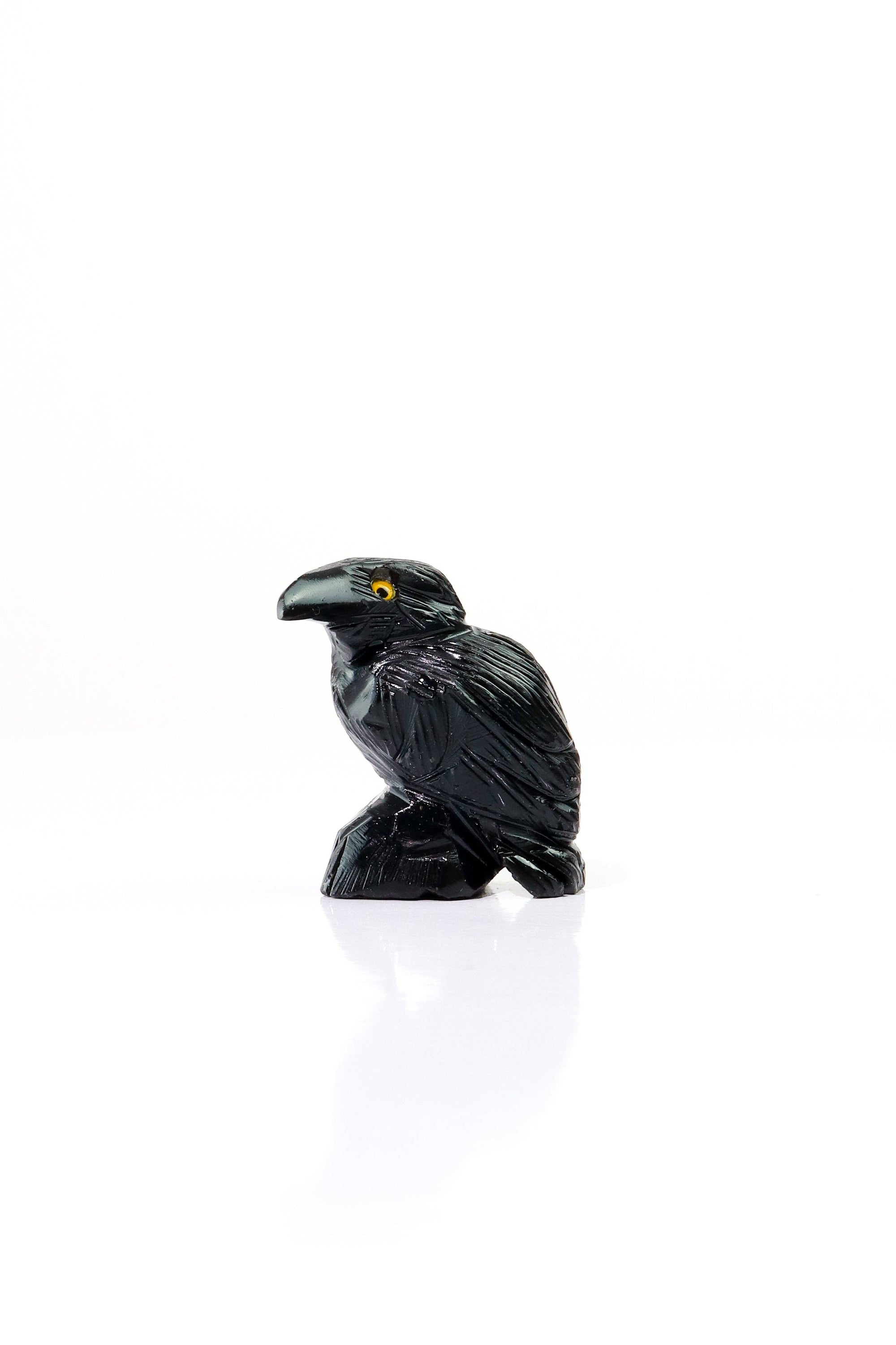 Raven Hand-Carved Onyx Figurine