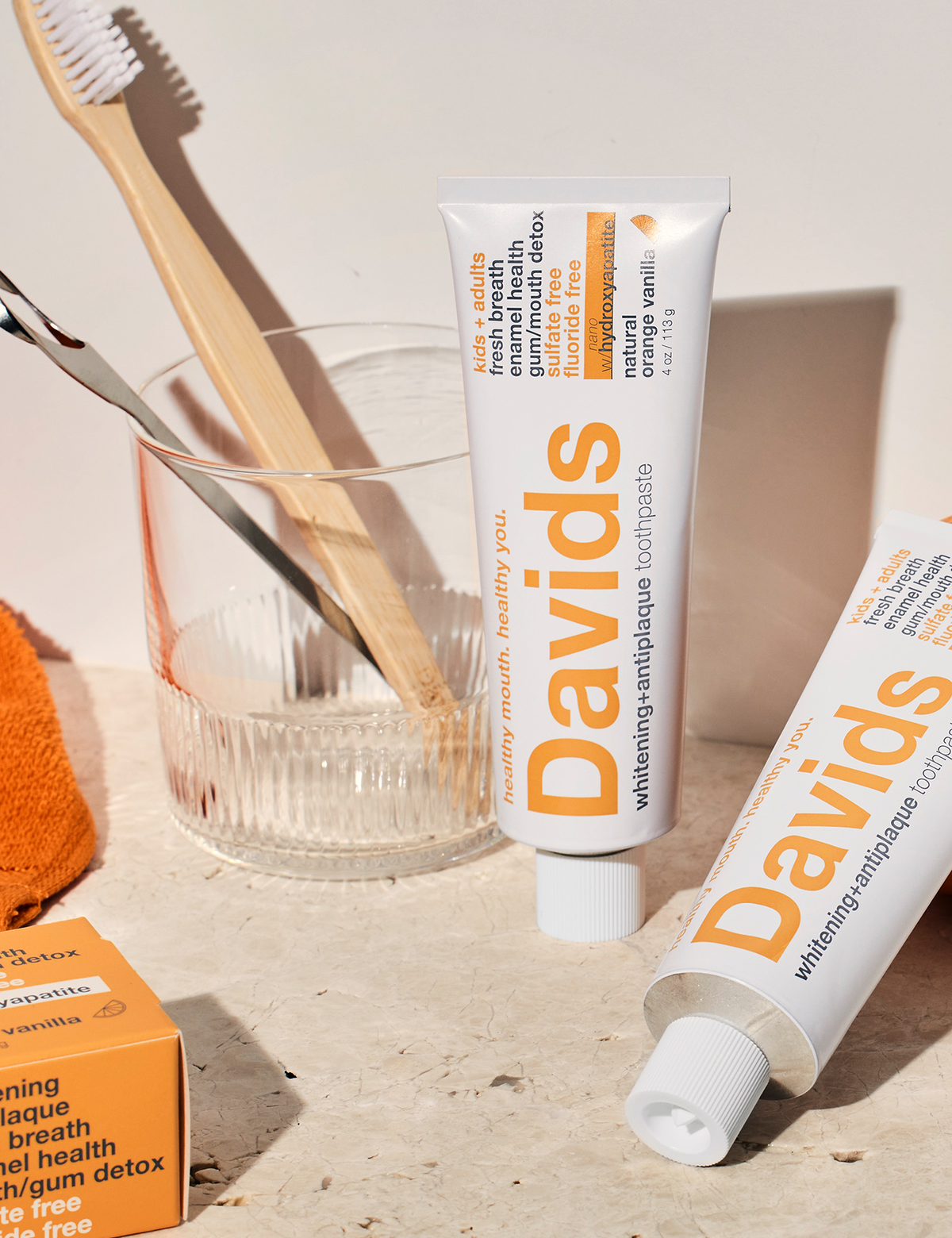 Davids - Kids + Adults Nano Hydroxyapatite Toothpaste - Orange Vanilla