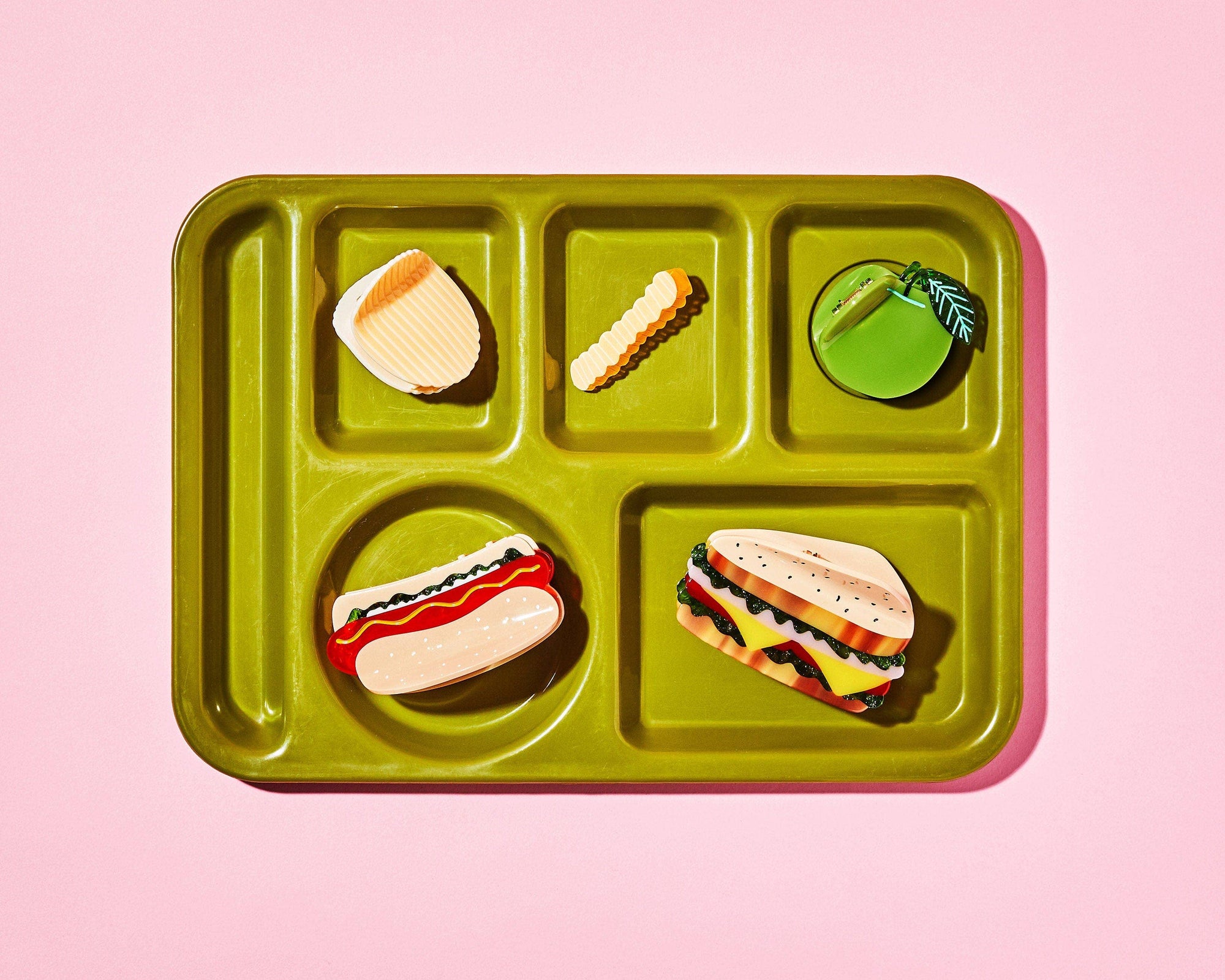 Large Hot Dog Hair Claw Clip with all the Fixins
