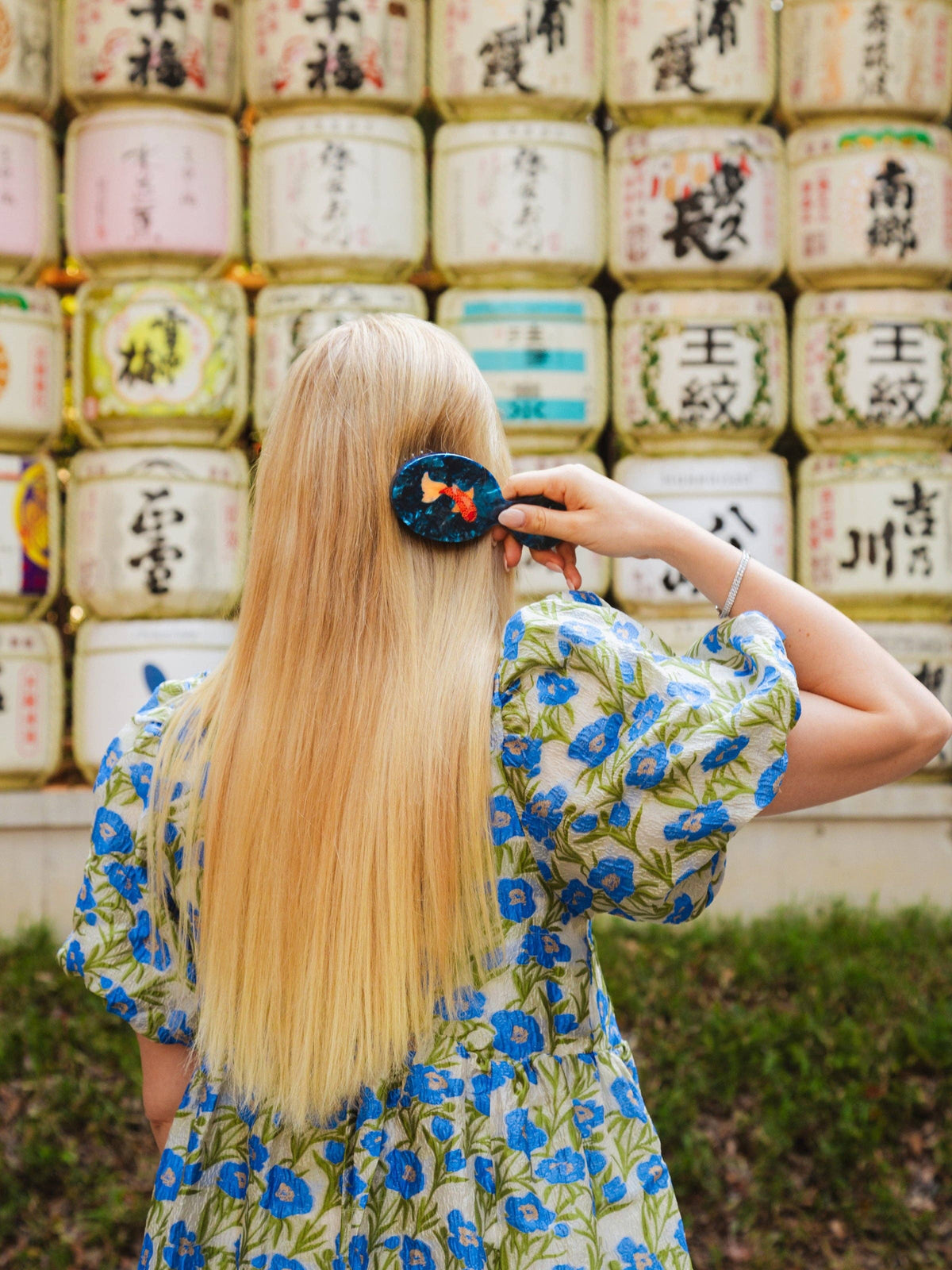 Solar Eclipse - Hand-painted Koi Fish Brush | Eco-Friendly: Amazing Hair Day