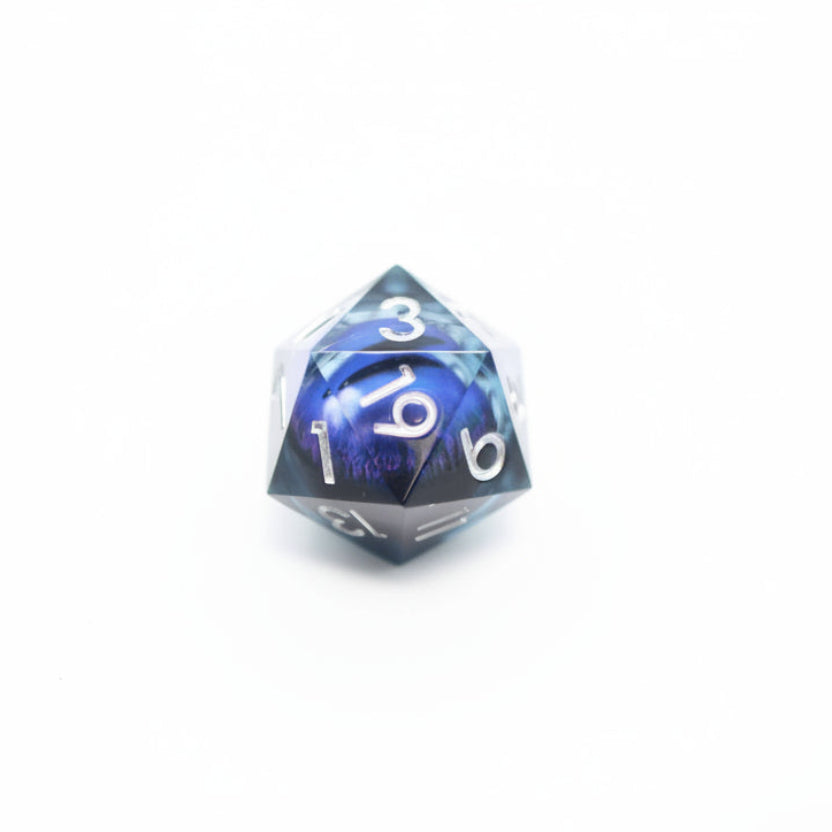 35mm Moving Eye D20 Dice - Purple Cyclops Eye