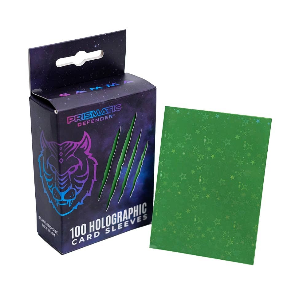 Prismatic Defender® - Holographic Card Sleeves - 3 Foil Designs - Dark Green / Starfield
