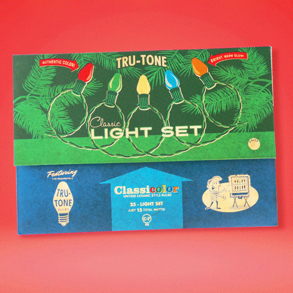Tru-Tone - Vintage Style LED Christmas Lights - C7 25-Light Set: Candleglow (clear)