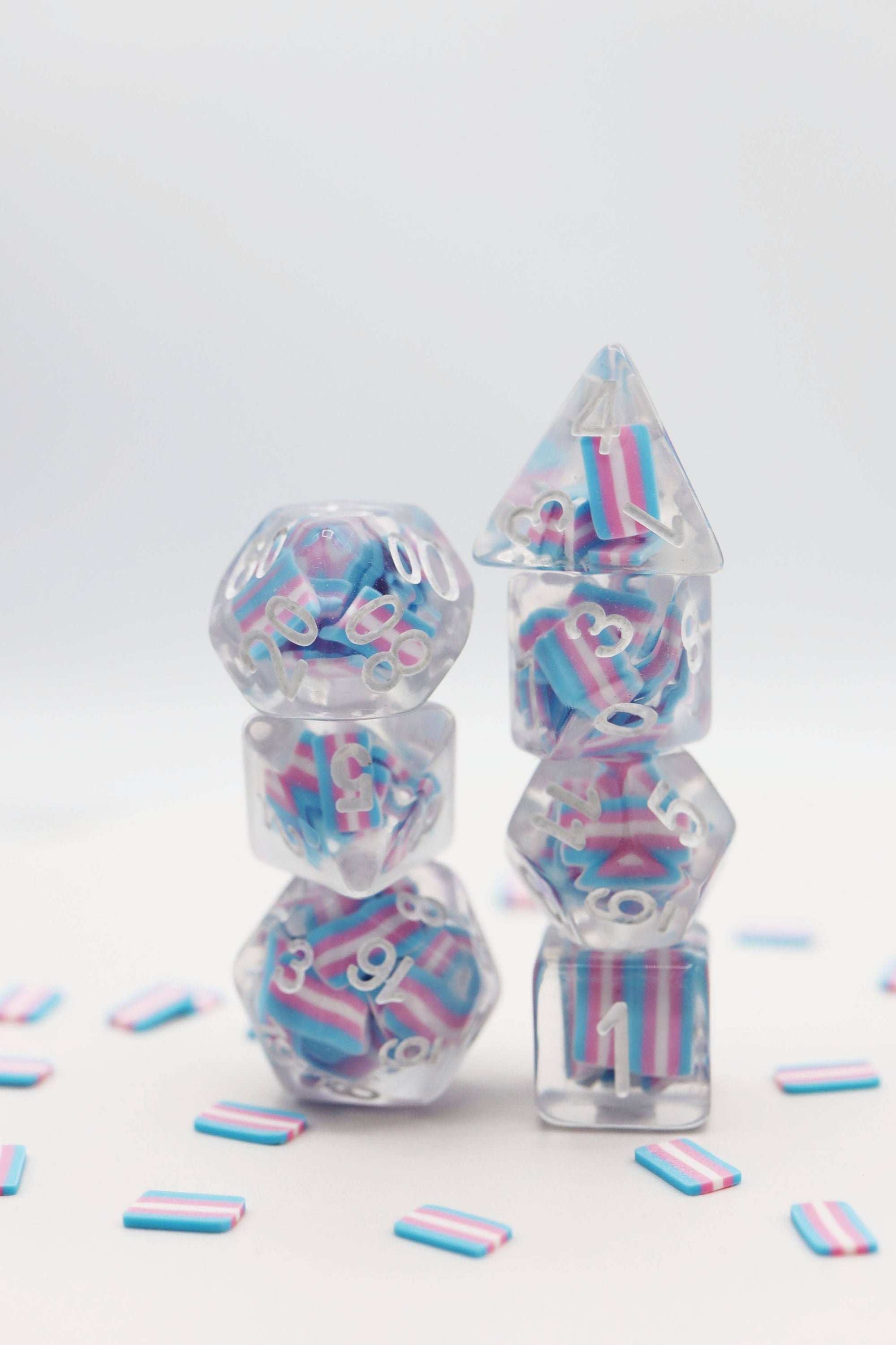 Transgender Flag RPG Dice Set