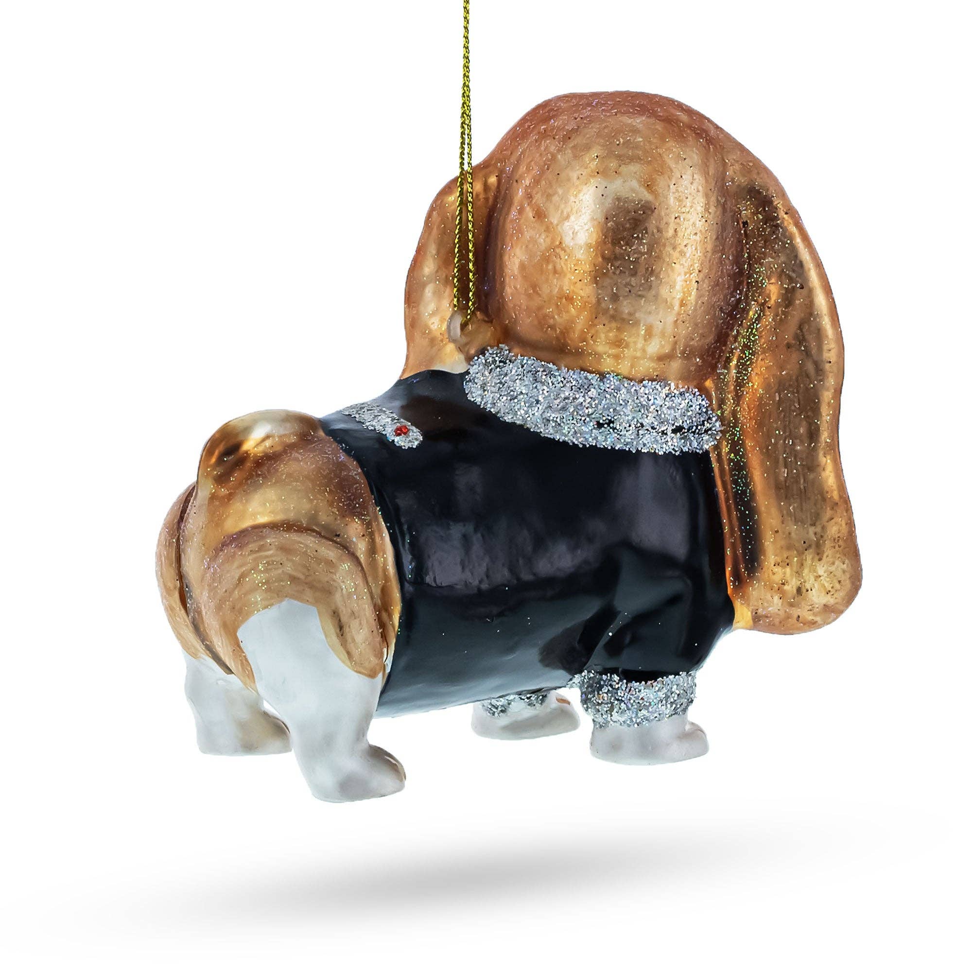 Lovable Spaniel Dog Glass Ornament