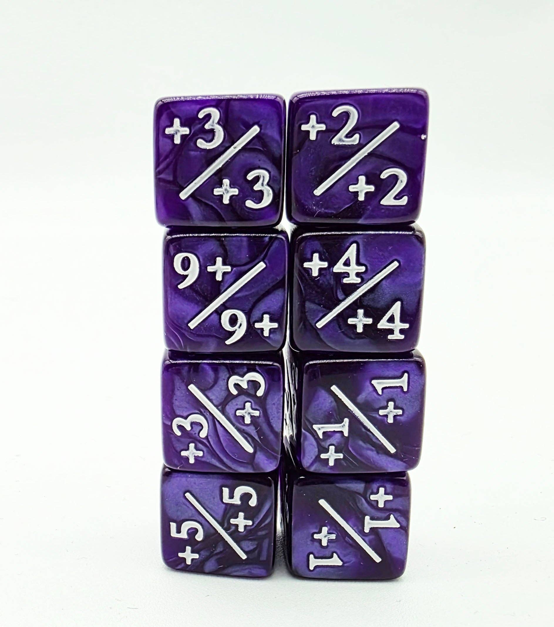 +1/+1 Pearl Purple Counters for Magic - Set of 8