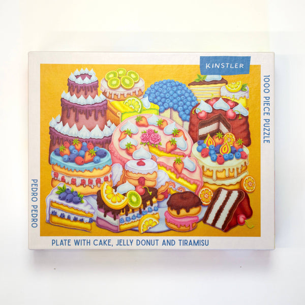 Kinstler Puzzles - Plate with Cake, Jelly Donut, and Tiramisu - 1000 Piece Puzzle