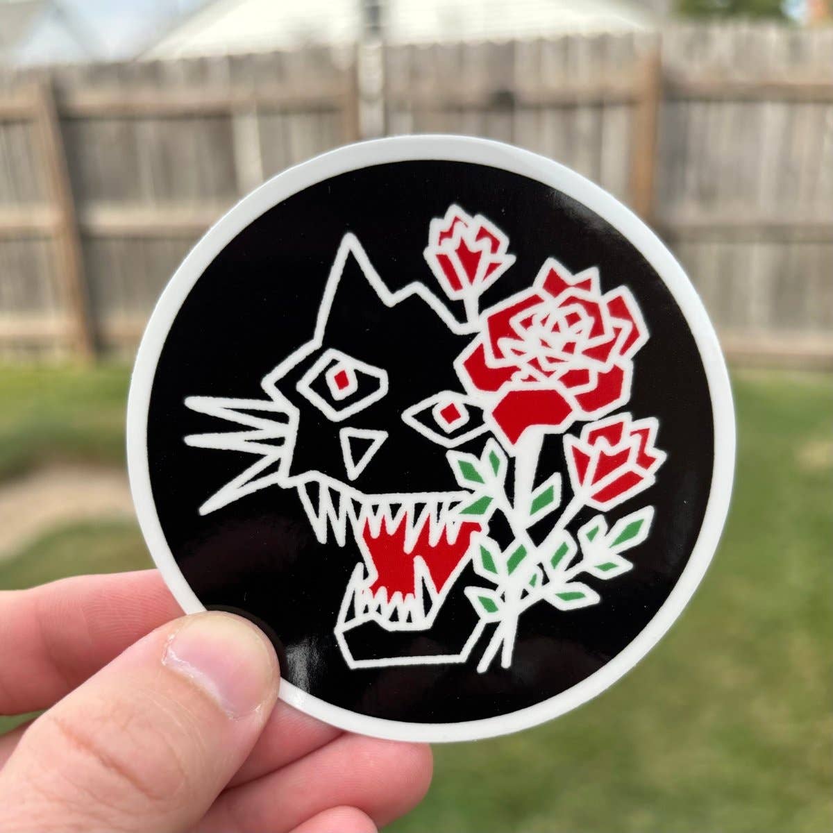 Panther and Roses - Sticker