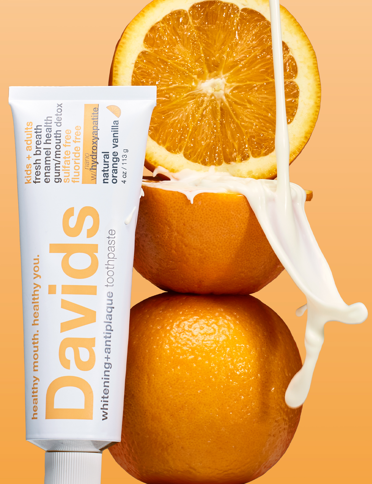 Davids - Kids + Adults Nano Hydroxyapatite Toothpaste - Orange Vanilla