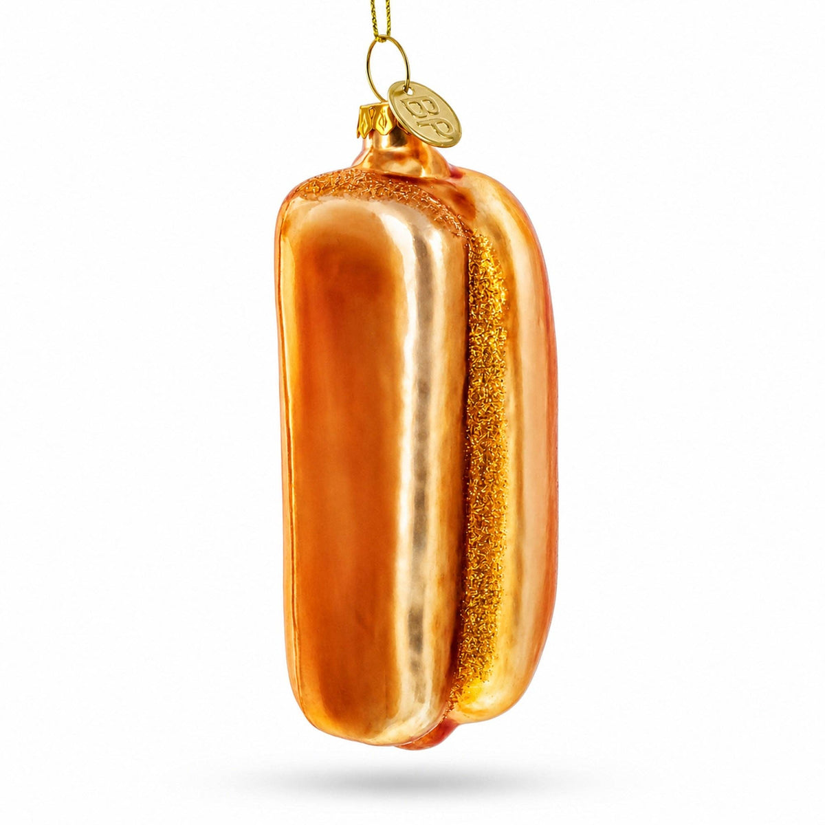 Hot Dog with Mustard - Glass Ornament