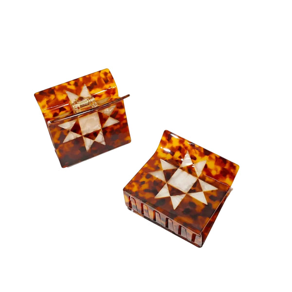 Quilt Claw Clip - Tortoise Shell