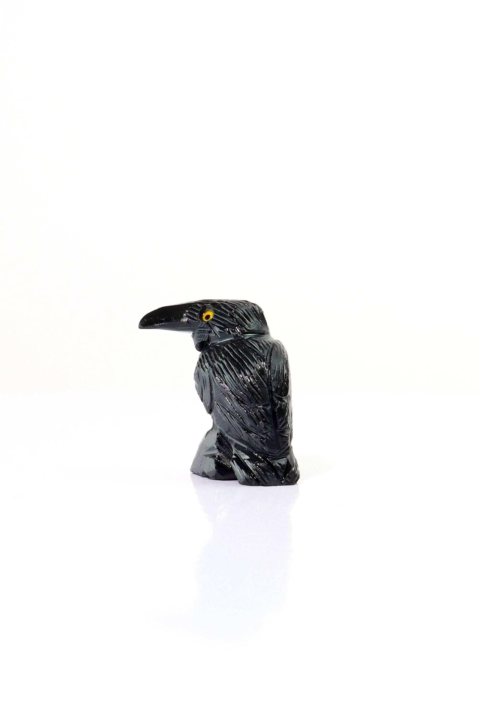 Raven Hand-Carved Onyx Figurine