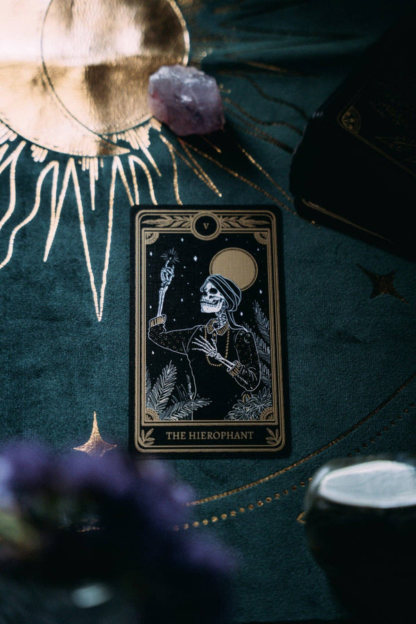 13th Press - Altar Cloth - "Celestial" - Emerald Velvet + Gold Foil