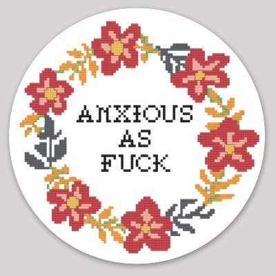 Anxious Af Floral Sticker