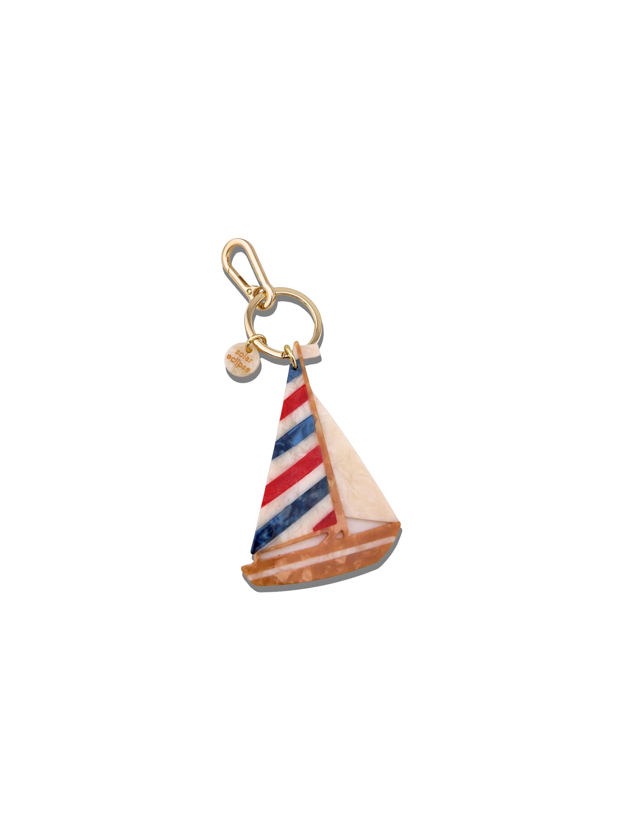 Solar Eclipse - Sailboat Bag Charm + Keychain - Blue