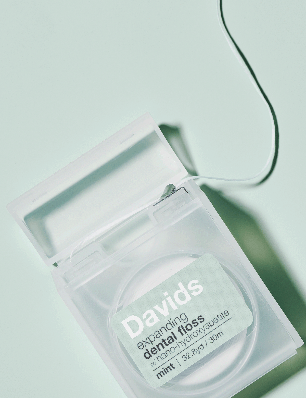 Davids - Expanding Dental Floss - Refillable Dispenser - Mint
