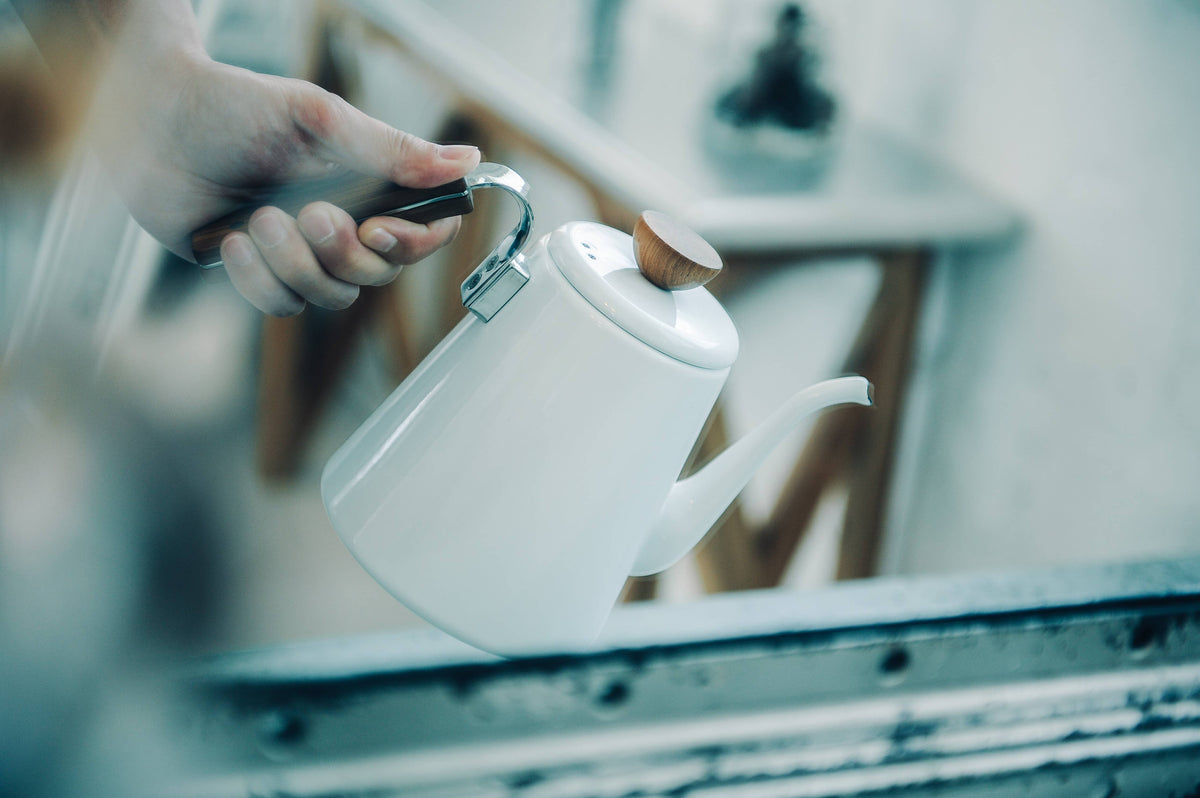 HARIO - V60 Wood Drip Kettle - 1200mL - Silver