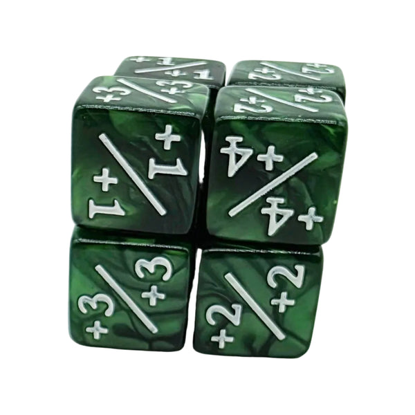 +1/+1 Pearl Green Counters for Magic - Set of 8 Dice