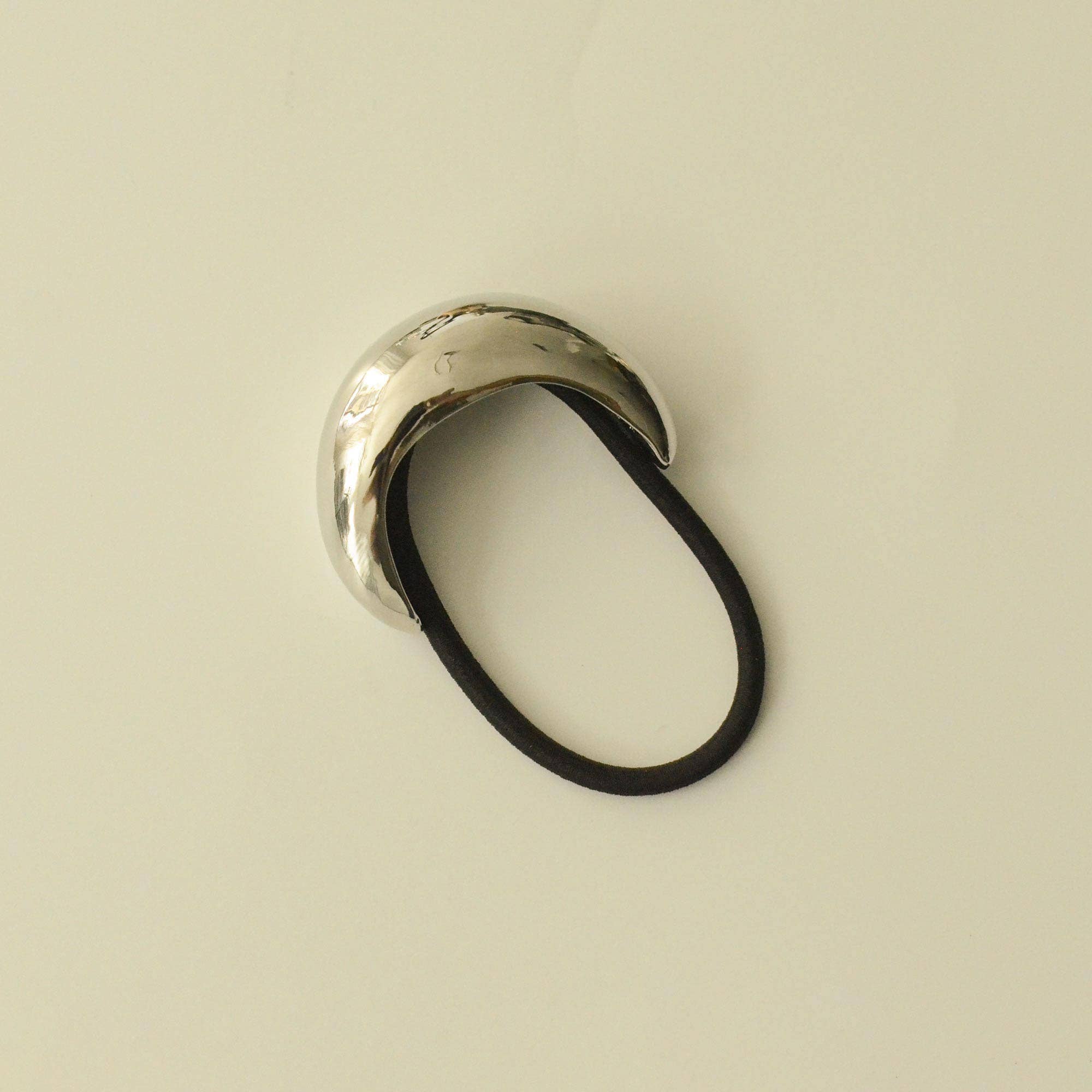 nar'sha - Narrow Crescent Metal Cuff Hair Tie - Silver