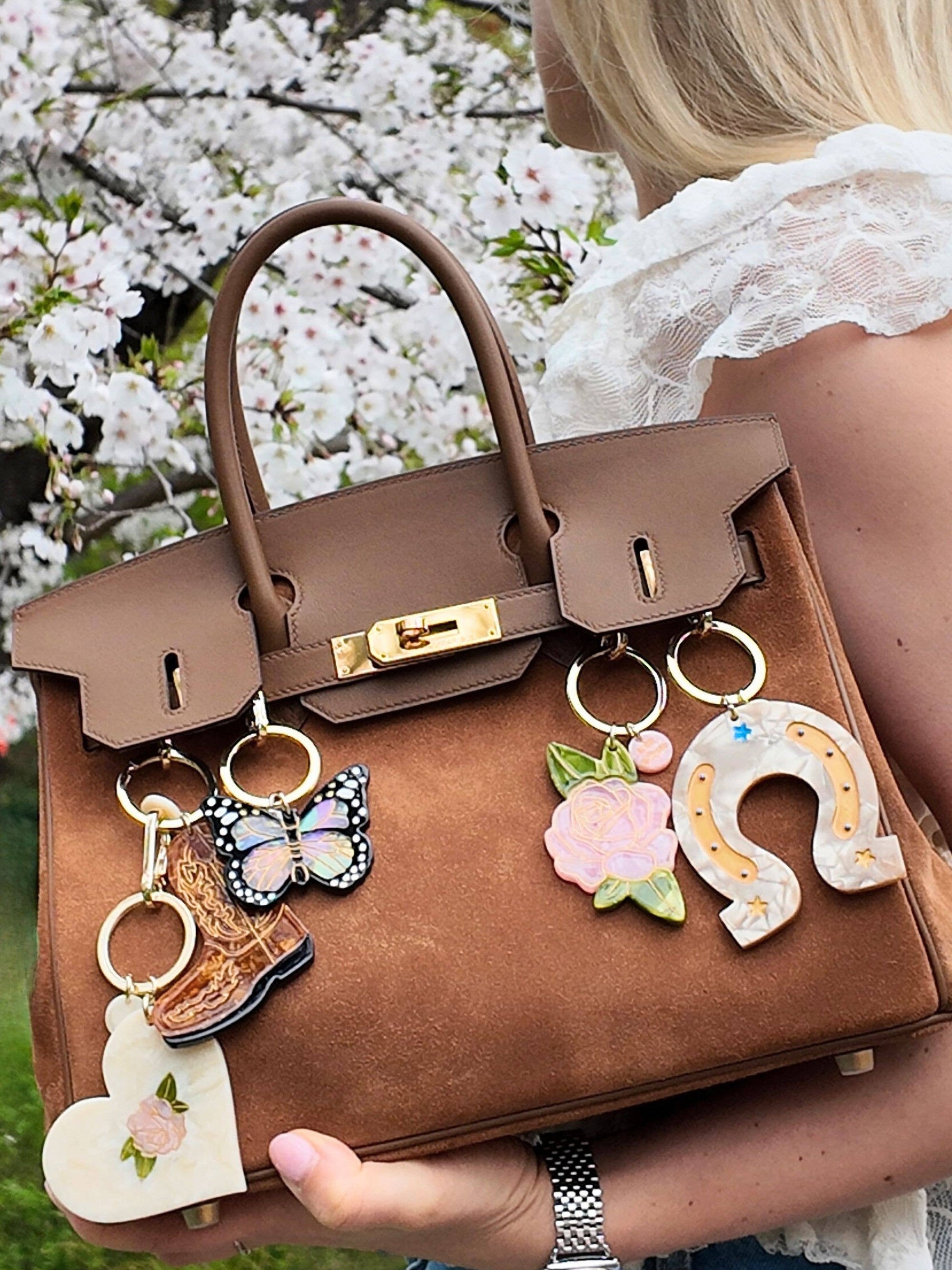 Solar Eclipse - Monarch Butterfly Bag Charm + Keychain: Orange