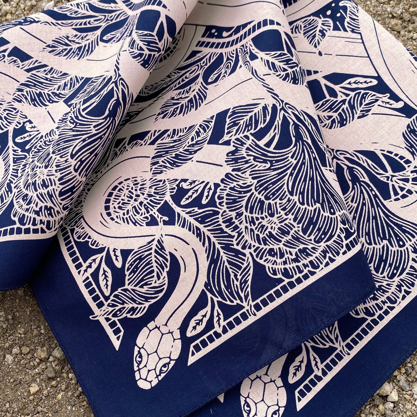 Lapis Floral Snake Bandana