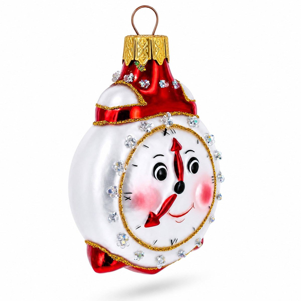 Smiling Face Alarm Clock - Glass Ornament