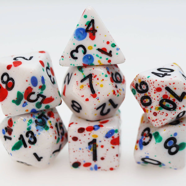 Paint Splatter RPG Dice Set