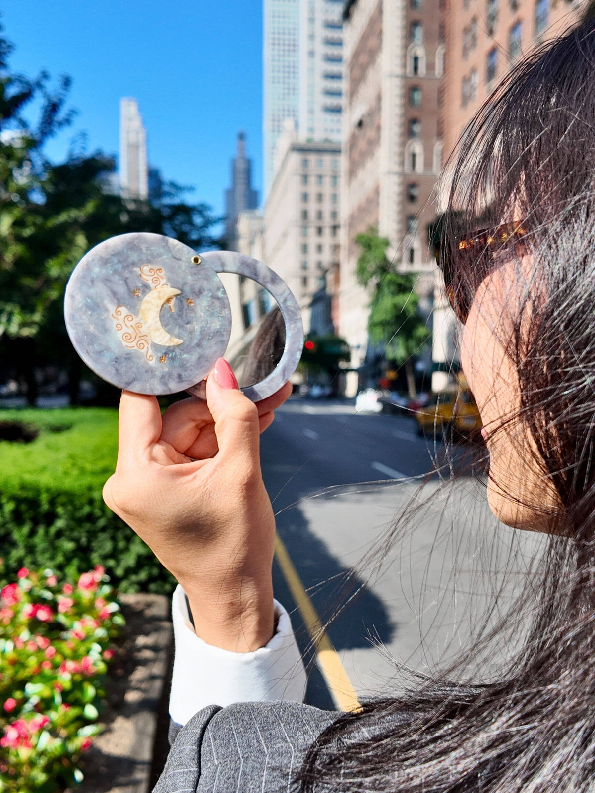 Solar Eclipse - Compact Mirror - Celestial Moon