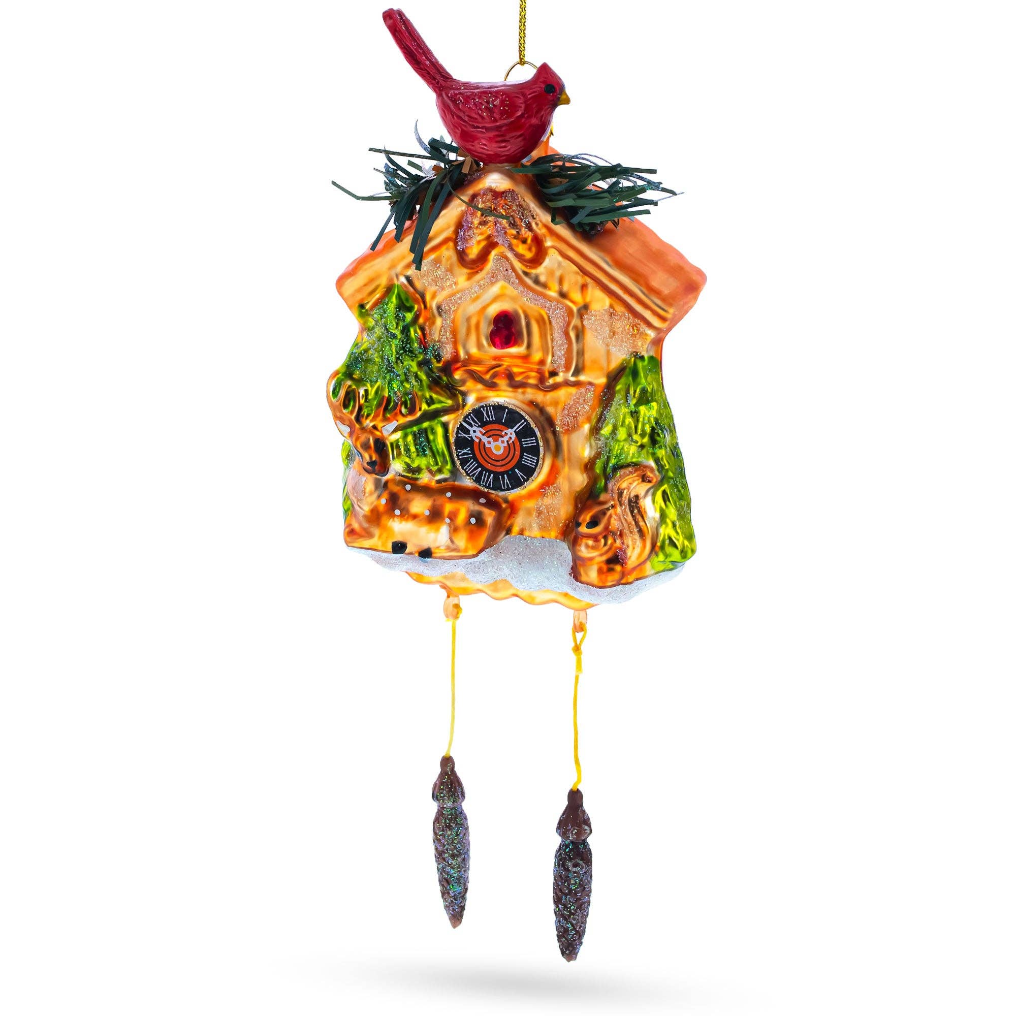 Cuckoo Clock Glass Ornament
