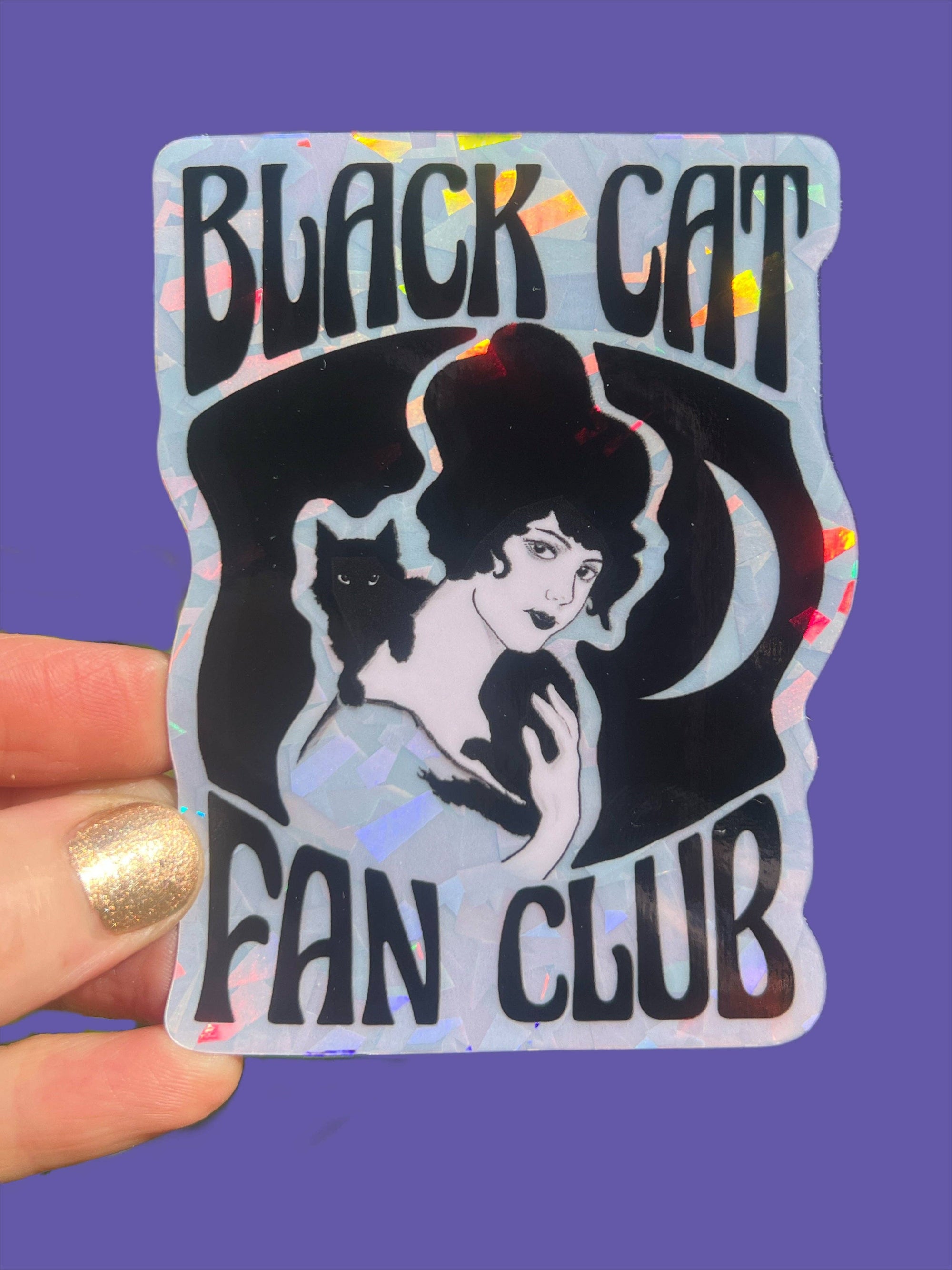 Black Cat Fan Club - Holographic Sticker