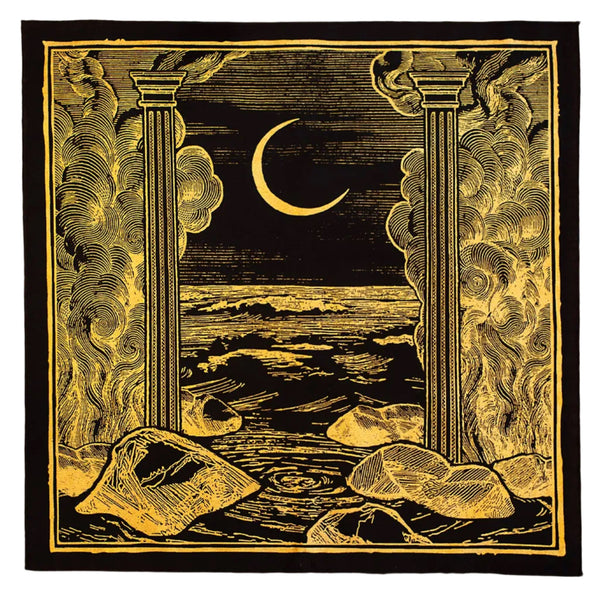The Somnia Tarot Altar Cloth - "The Priestess" - Midnight Black