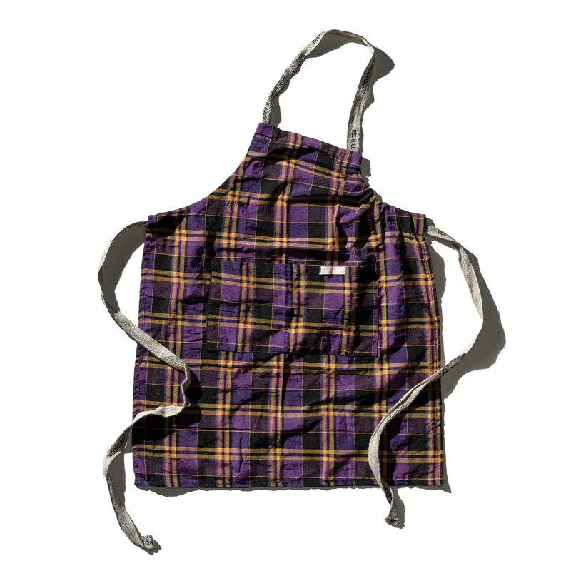 Puebco - Recycle Cotton Check Apron Purple Mix