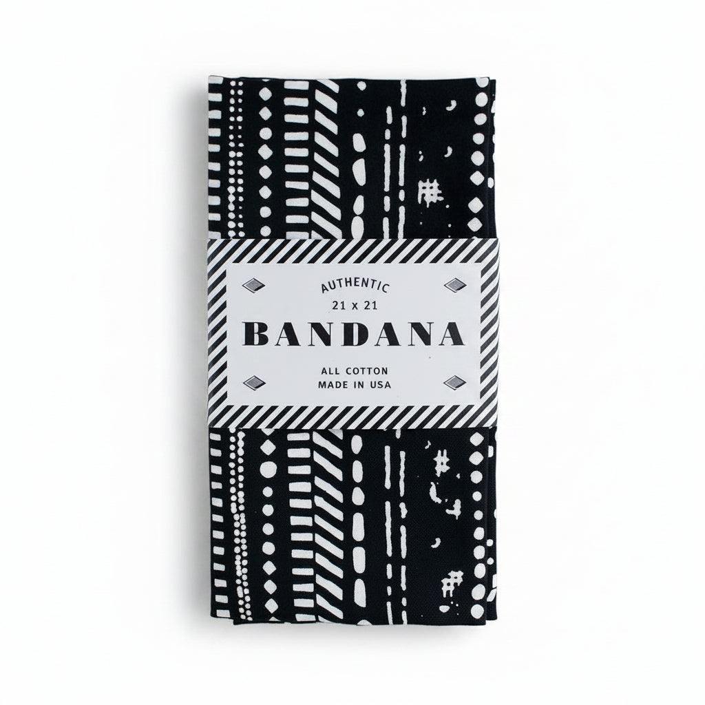 Dot Dash Bandana - Black