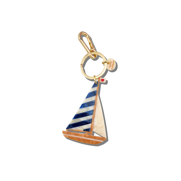 Solar Eclipse - Bag Charm + Keychain - Sailboat + Blue