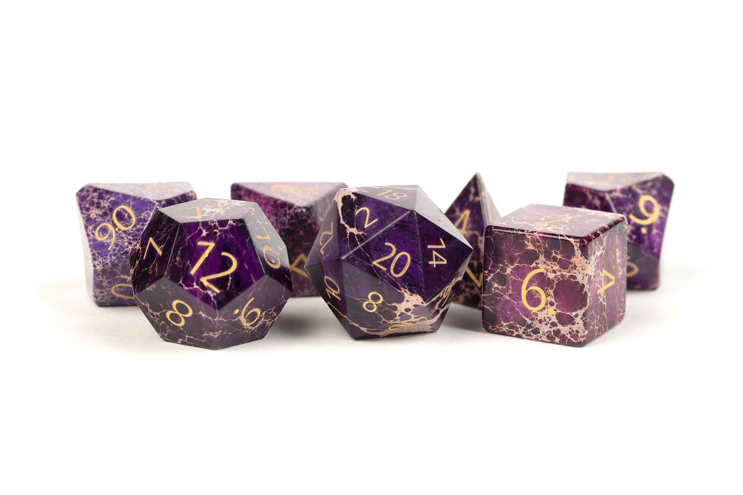 Gemstone Dice - Engraved Imperial Stone Purple