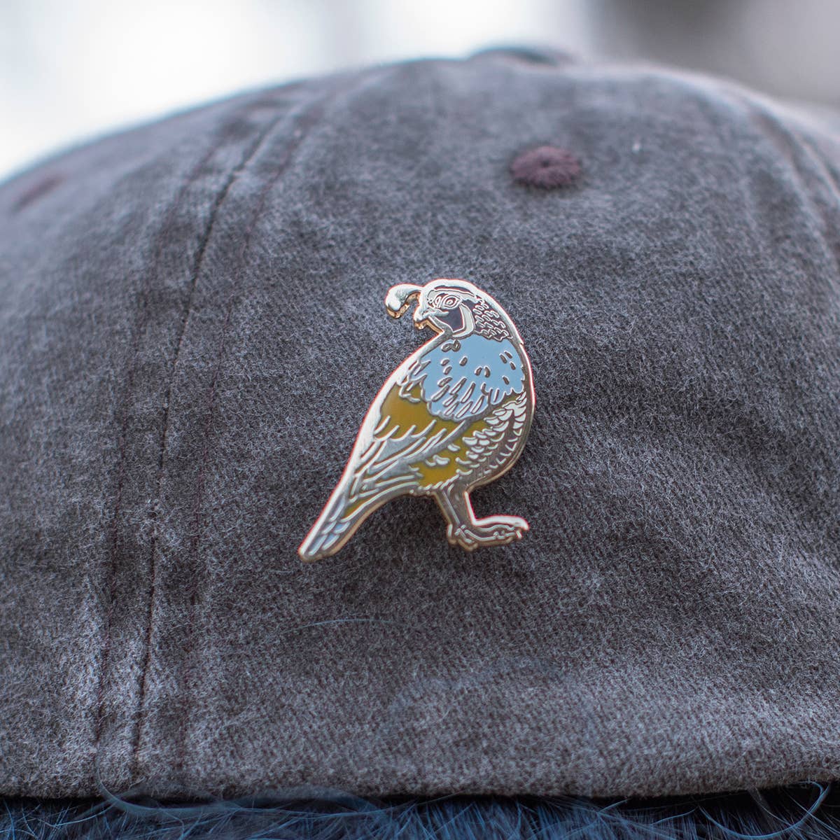 Enamel Pin: California Quail 1.25"