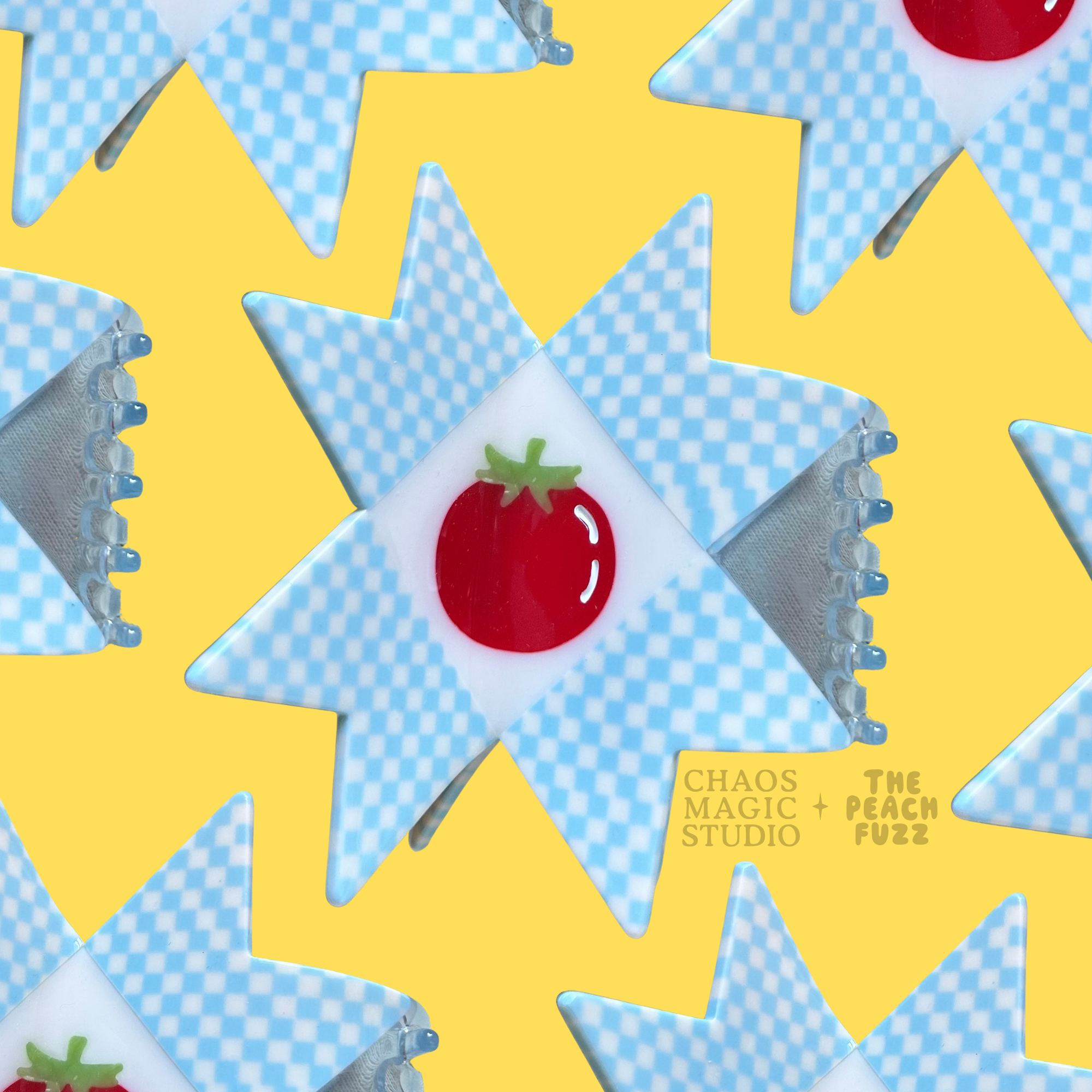 CHUNKS Hair Claw Clip - Tomato Quilt