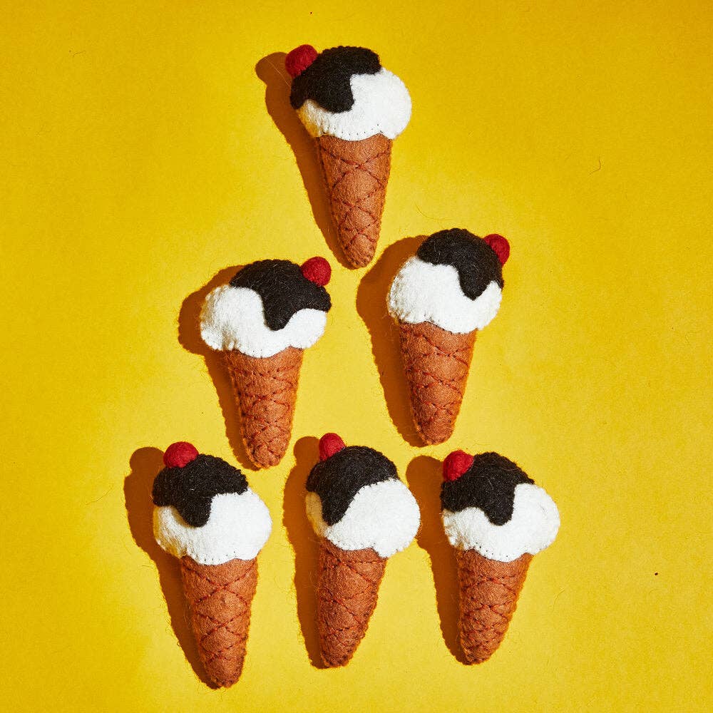 Ware of the Dog - Felted Wool Cat Toy - Ice Cream Cone