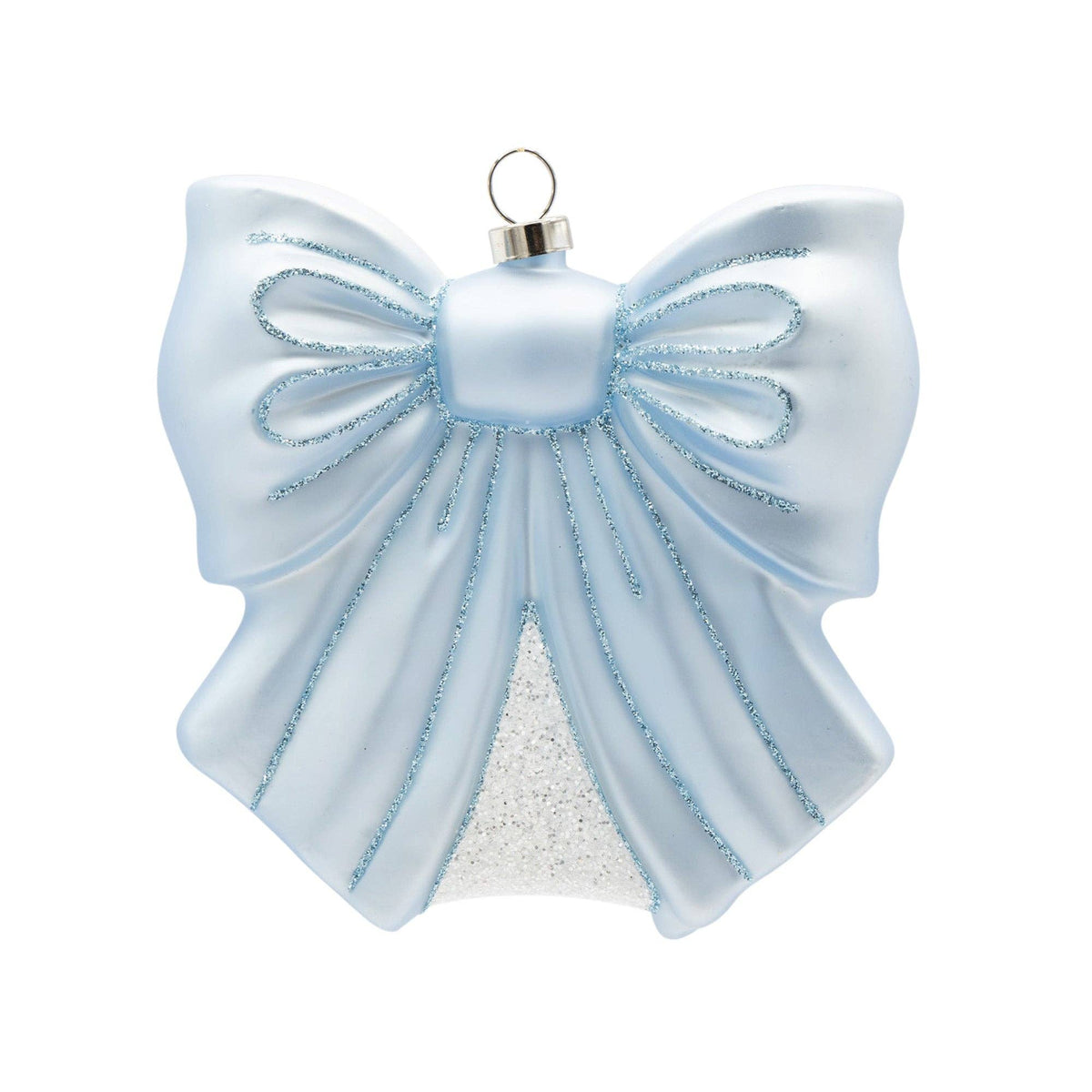 Baby Blue Bow - Glass Ornament