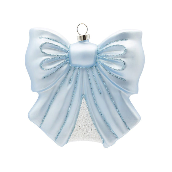 Baby Blue Bow - Glass Ornament