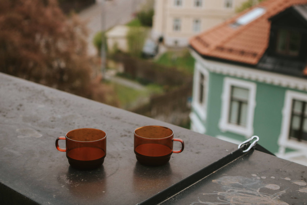 Hario - Colors Glass Series - Stackable Mug 300mL: Amber