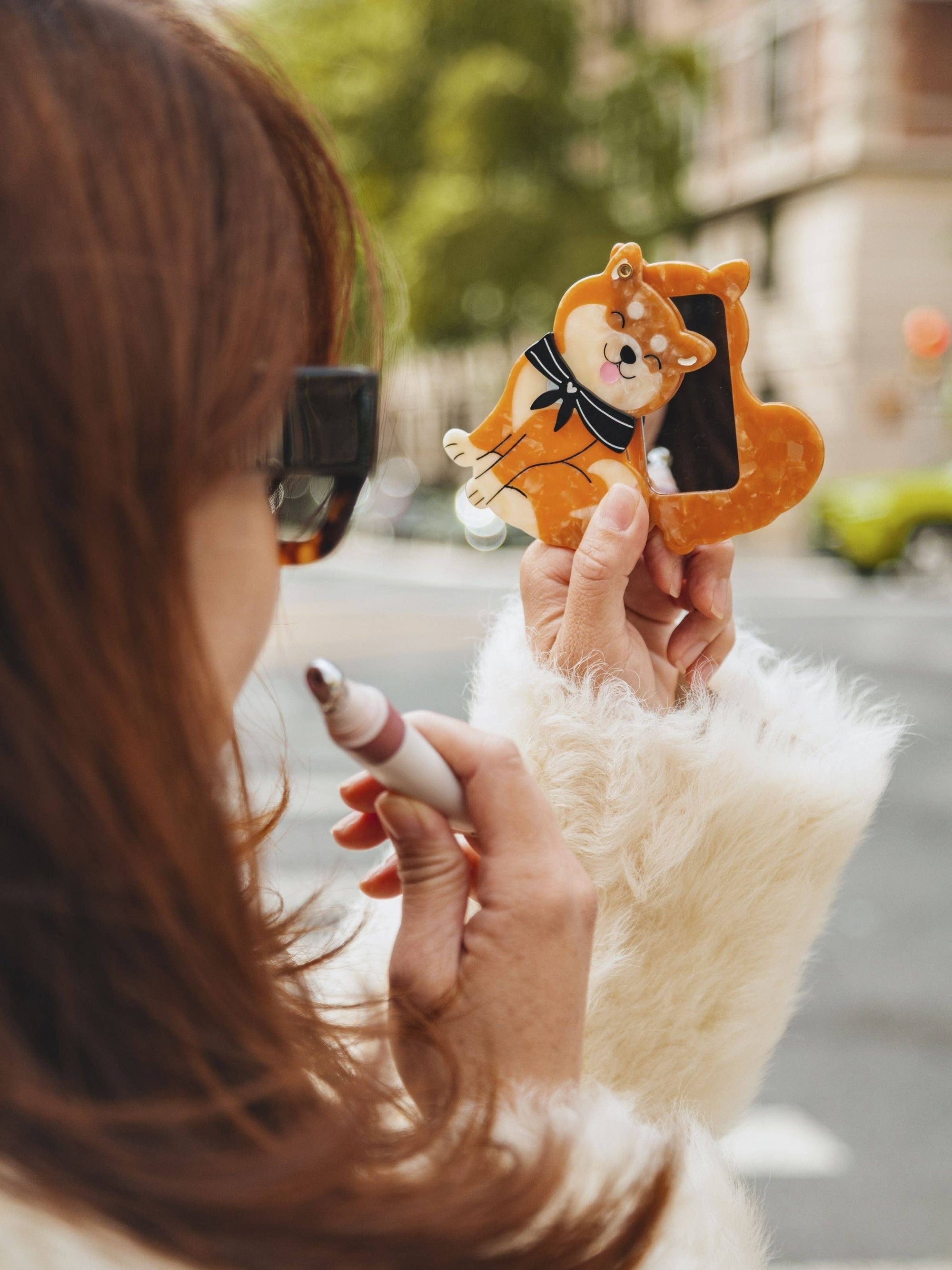 Solar Eclipse - Compact Mirror - Shiba Inu
