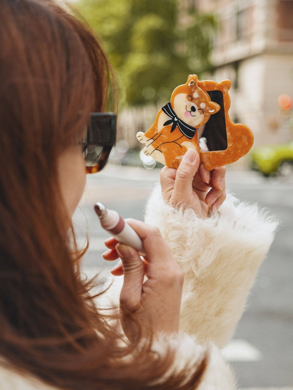 Solar Eclipse - Compact Mirror - Shiba Inu