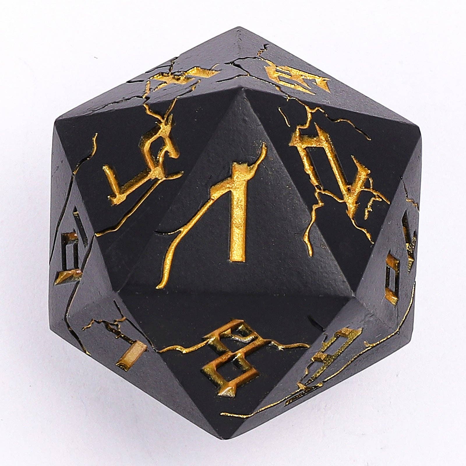 Metal 35mm D20 Spin Down Die - Matt Black with Gold