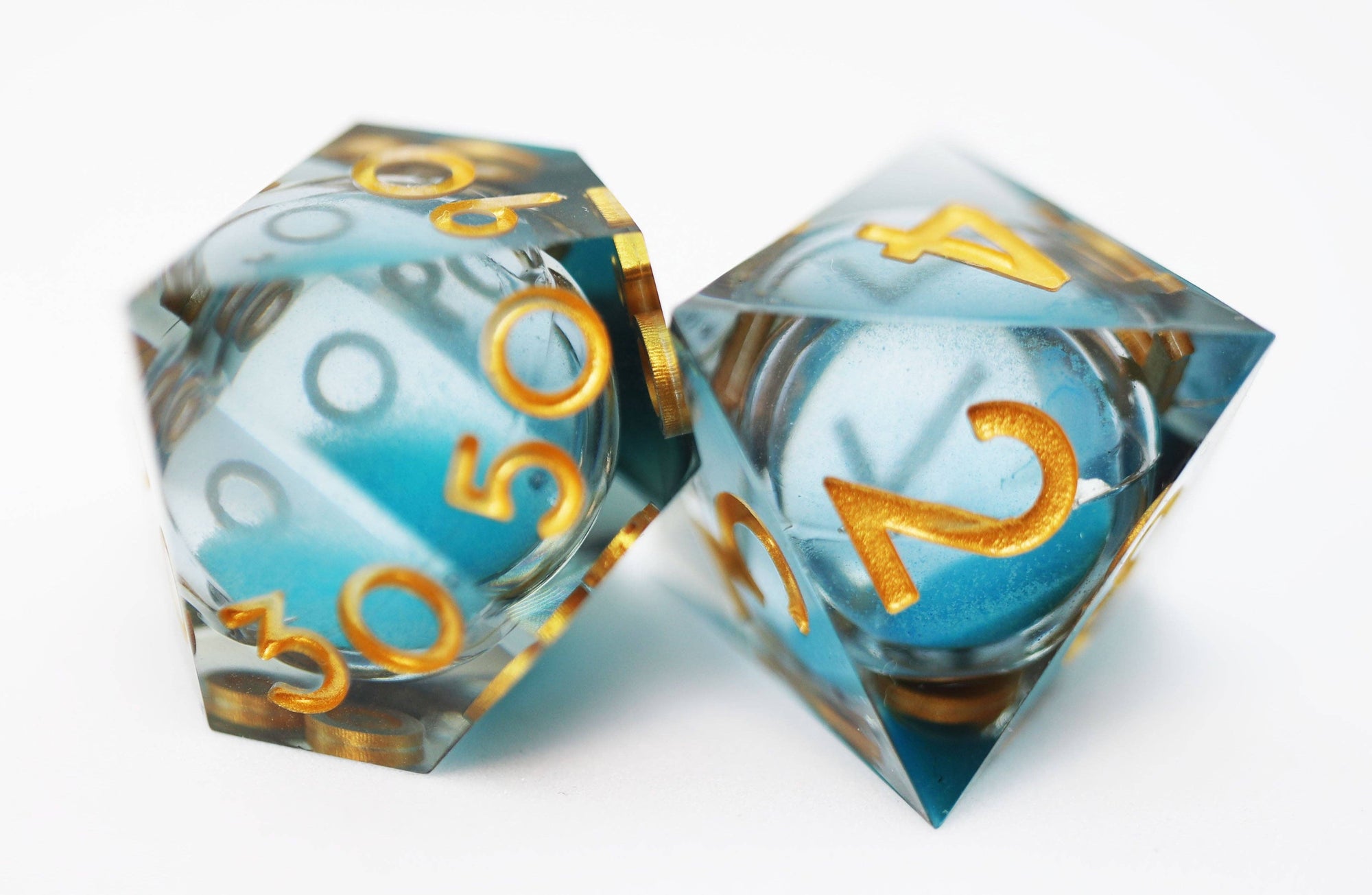 Sharp Edge - Glow in the Dark - Liquid Core - Dice Set - Blue Specter