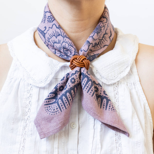 Natural Dye Silk Bandana - Viola Pink