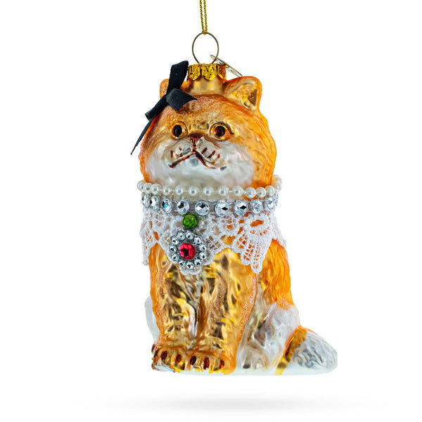 Chic Cat with Pendant - Glass Ornament
